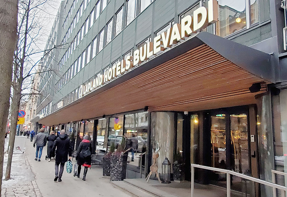 LifTe北欧の暮らし 2023冬の北欧出張8日目で訪れたフィンランド ヘルシンキにあるホテル Lapland Hotels Bulevardi(ラップランド ホテルズ ブレヴァルディ)の外観