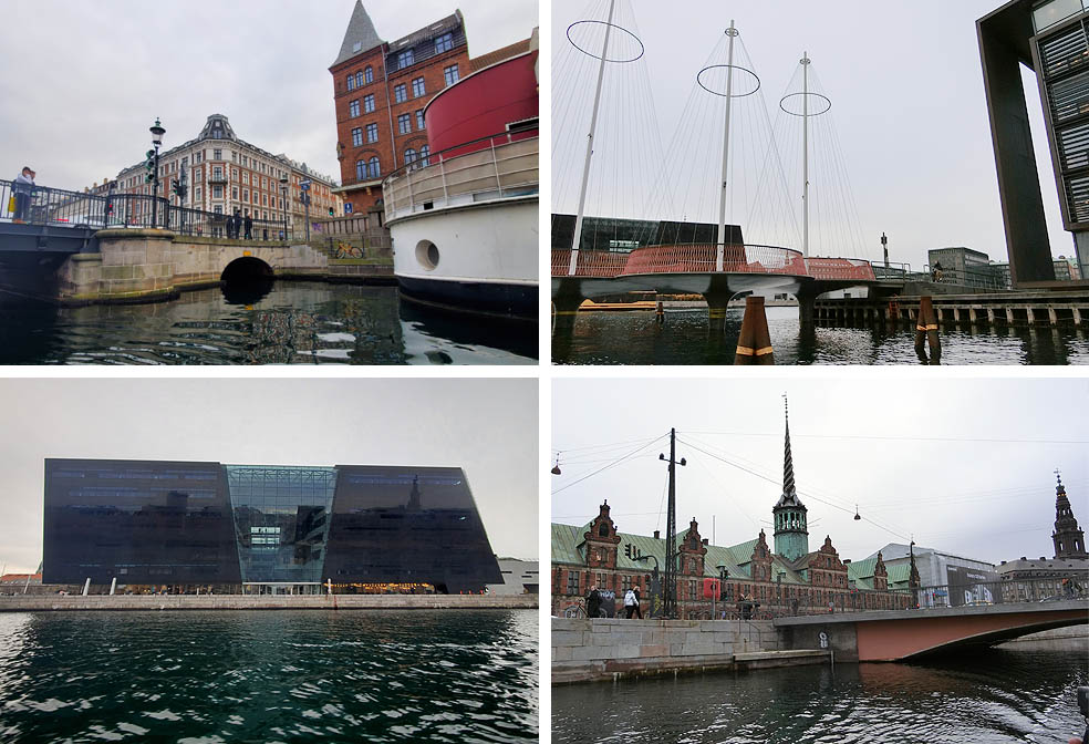 LifTe北欧の暮らし 2023年冬の北欧旅5日目で訪れたデンマーク首都コペンハーゲン随一の観光地ニューハウンで体験できる運河クルーズで楽しめる景色 ブラックダイヤモンド(デンマーク王立図書館)