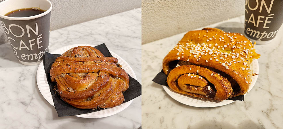 LifTe北欧の暮らし フィンランド 編集部が2024年冬の北欧出張で訪れたヘルシンキのベーカリーカフェgateau(ガトー)のシナモンロールとカルダモンロール