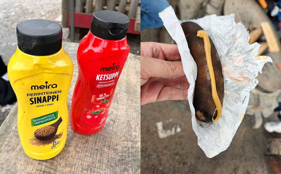 LifTe北欧の暮らし 2024年編集部が冬の北欧出張12日目に訪れた人気カフェ「カフェレガッタ」で焼いたマッカラ(ソーセージ)とシナッピ