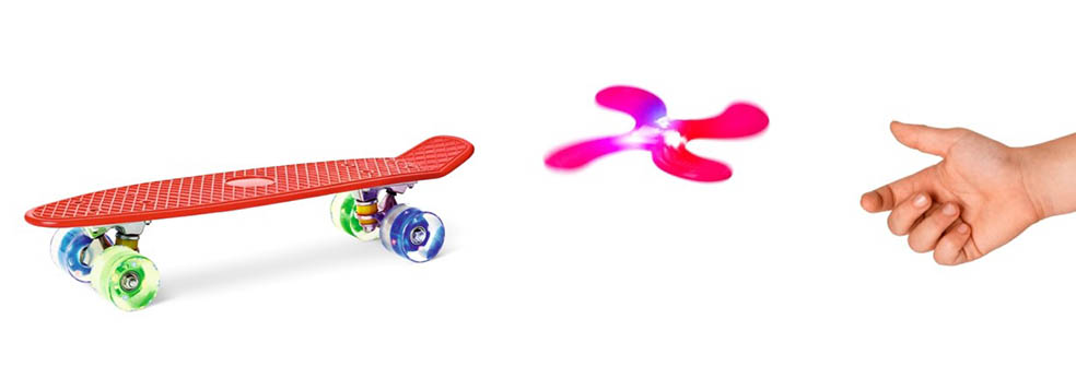 LifTe北欧の暮らし デンマーク発祥のフライングタイガー コペンハーゲンが夏の外遊び用アイテムとして販売している光るスケートボードと光るフライングディスク