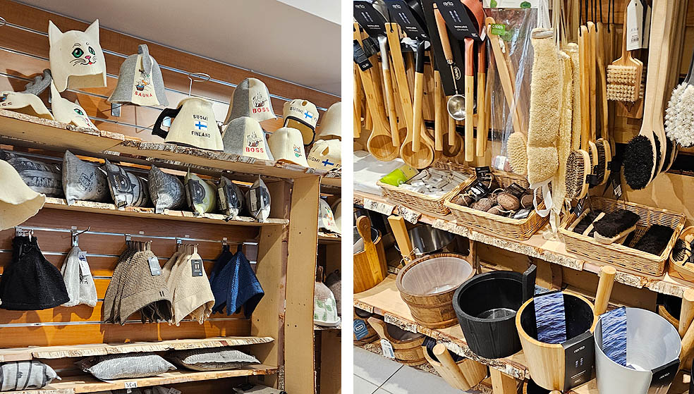 LifTe北欧の暮らし フィンランド 編集部が2024年冬の北欧出張で訪れたヘルシンキのスーベニアショップ「Finnska Souvenirs / Sauna Boutique（フィンスカ・スーヴェニア サウナブティック）」の店内