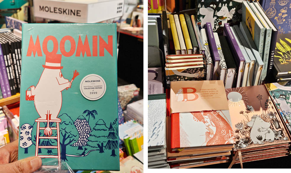 LifTe北欧の暮らし 編集部が2024年冬の北欧出張で訪れたフィンランドのヘルシンキにある独立系チェーンの書店「ローズバッド」で販売されていたムーミンシリーズ
