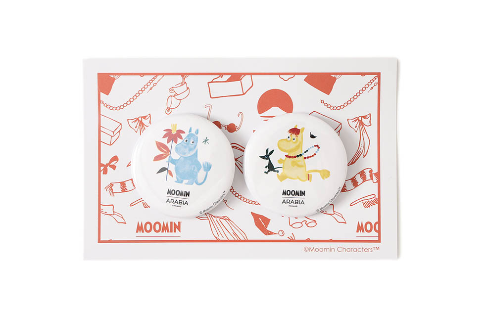 LifTe北欧の暮らし フィンランド出身の小説家トーベ・ヤンソンが描いたムーミンの小説が誕生して今年で80周年ということでビームスとコラボ 販売される缶バッジセットにはムーミンとスノークのおじょうさんが描かれている