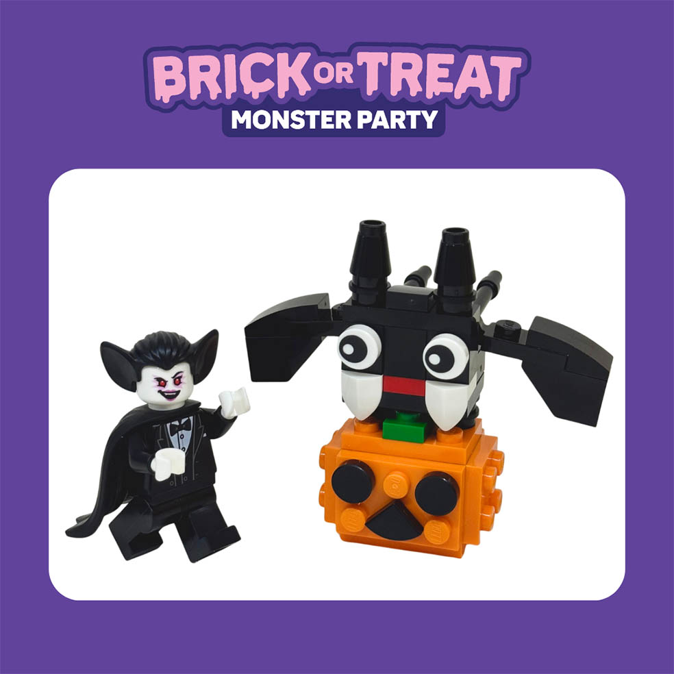 LifTe北欧の暮らし デンマーク発祥のレゴランド®・ディスカバリー・センターがハロウィン時期10月31日まで開催する「ブリック・オア・トリート モンスター・パーティー」イベントのレゴワークショップ 「コウモリをつくろう!」