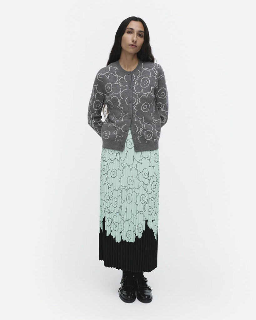 LifTe北欧の暮らし フィンランドのマリメッコが販売中の2025年フォールウィンターコレクション 【Piirto Unikko】カーディガン スカート