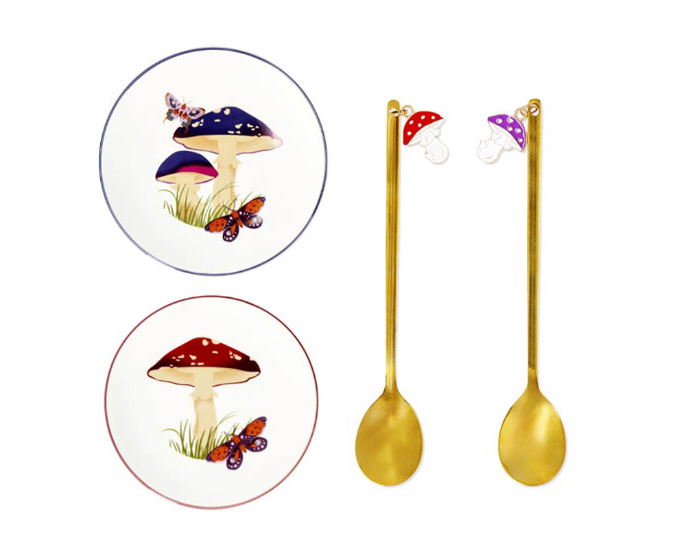 LifTe北欧の暮らし デンマーク発祥のライフスタイル雑貨ストア フライングタイガーコペンハーゲンが発売するきのこシリーズのプレートとデザートスプーン