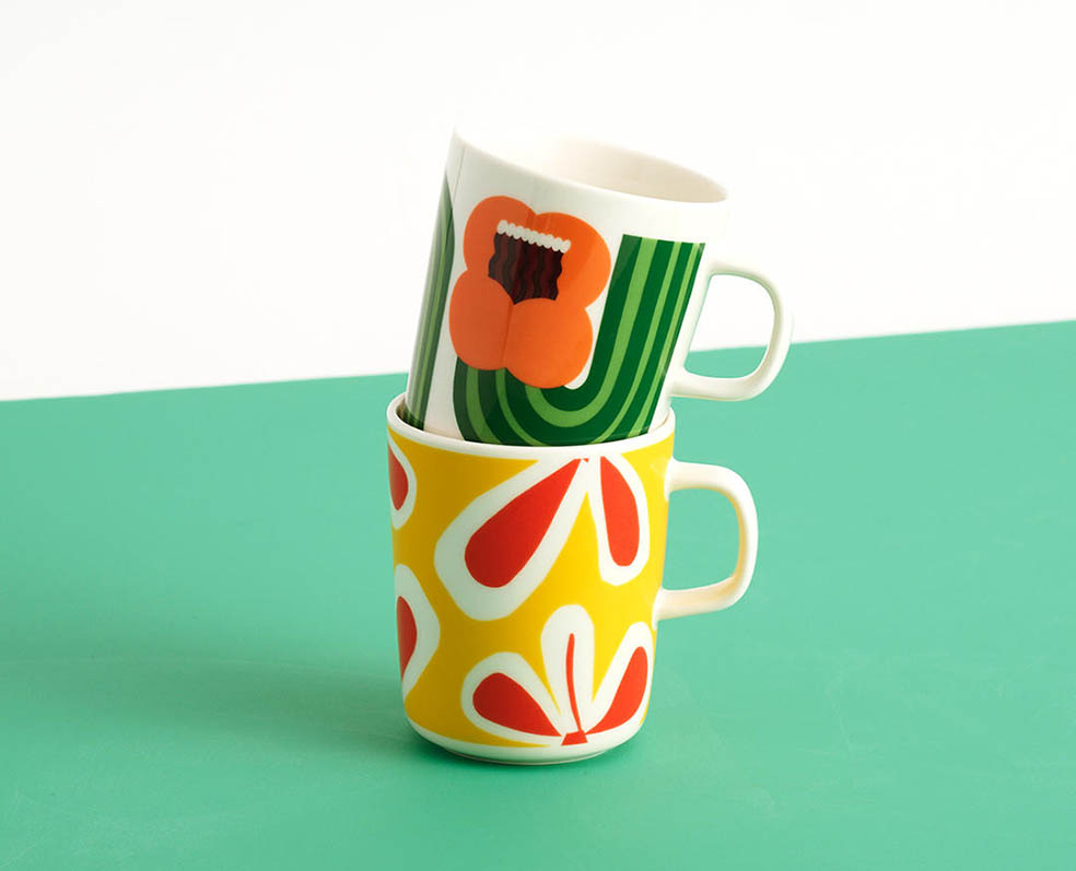 LifTe北欧の暮らし フィンランドのマリメッコから9月17日から大阪のあべのハルカス近鉄本店で開催されるポップアップエキシビション〈Field of flowers〉で販売される2.5dl マグカップ