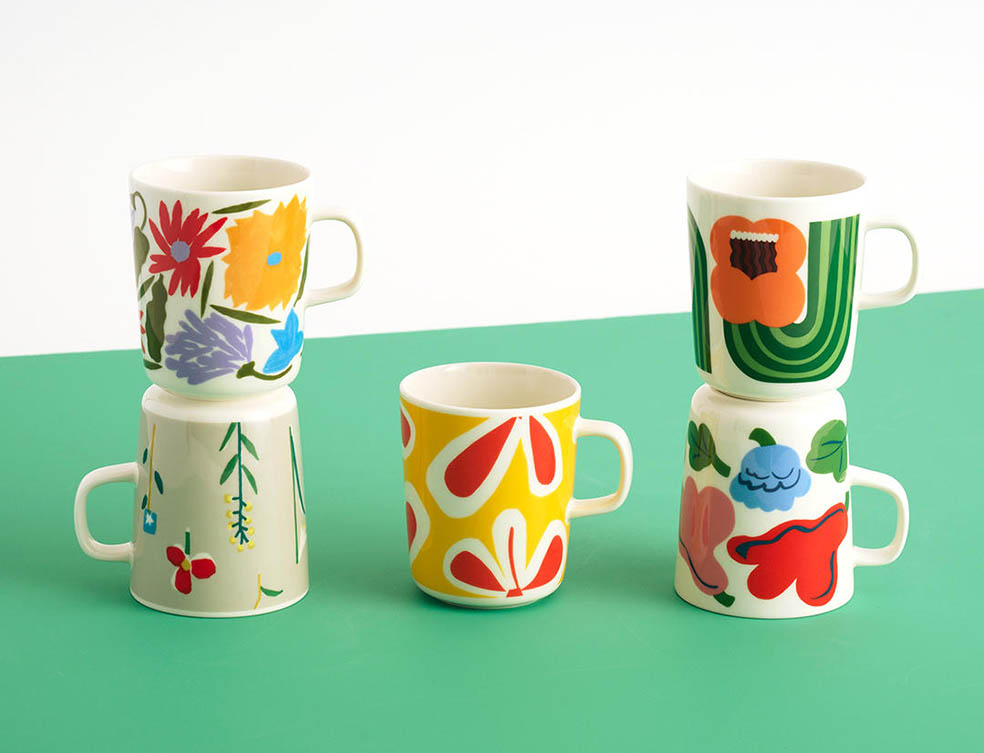 LifTe北欧の暮らし フィンランドのマリメッコから9月17日から大阪のあべのハルカス近鉄本店で開催されるポップアップエキシビション〈Field of flowers〉で販売される2.5dl マグカップ