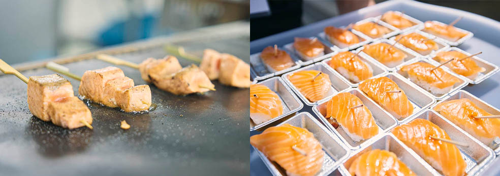 LifTe北欧の暮らし 9月19日(金)から21日(日)まで東京スカイツリーのスカイアリーナで開催されている「ノルウェーシーフードフェス2025」で提供される無料のノルウェーサーモンのBBQとサーモン寿司