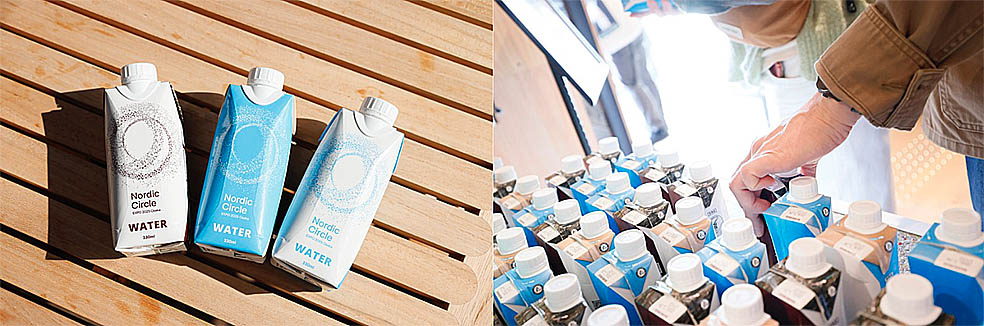 LifTe北欧の暮らし スウェーデンを代表する企業の一つテトラパックが大阪・関西万博の北欧パビリオンで展開している紙容器入りのボトルドウォーター