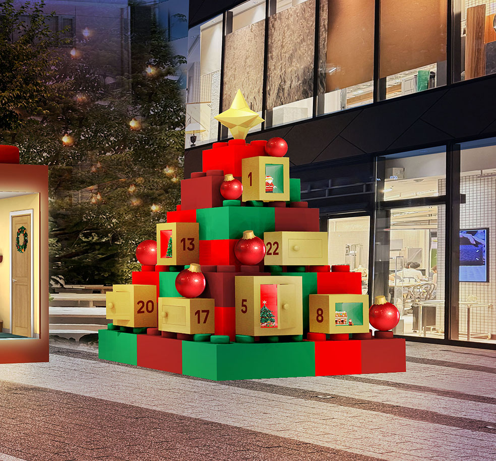 LifTe北欧の暮らし デンマーク発祥のレゴがホリーデーシーズンに渋谷の渋谷キャストガーデンで開催するイベント「Build Your Christmas（ビルド ユア クリスマス）」で飾られるレゴで作られたアドベントクリスマスツリー