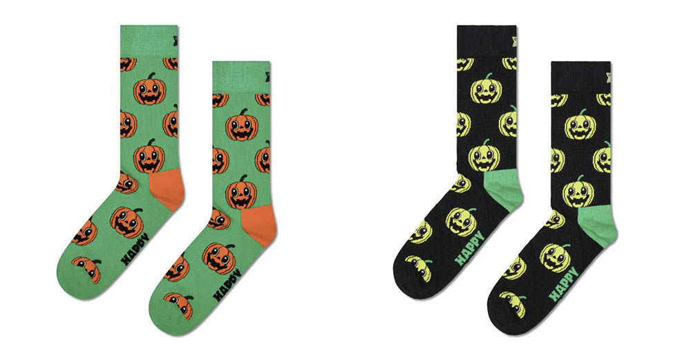 LifTe北欧の暮らし スウェーデンのストックホルムで生まれたソックスブランド「Happy socks(ハッピーソックス)」のハロウィン新商品クルー丈 ソックス (パンプキン)