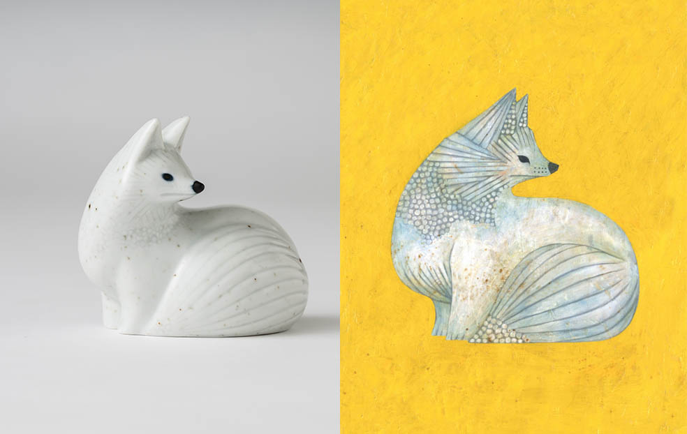 LifTe北欧の暮らし 11月1日から12月22日まで愛知県の瀬戸のやきもの体験型複合施設 STUDIO 894（スタジオ ヤクシ)で開催される福田利之の個展で展示される作品 ホッキョクキツネ