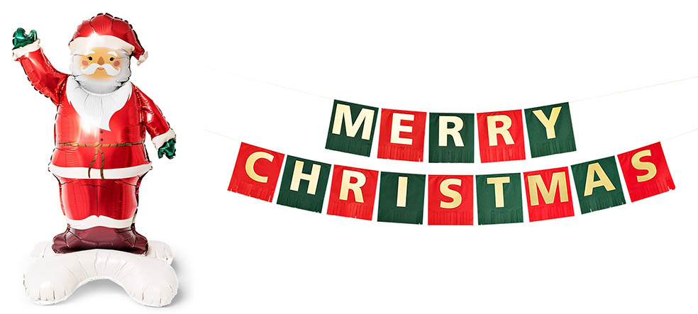 LifTe北欧の暮らし 11月14日より和歌山県の近鉄百貨店でポップアップを展開する「フライングタイガーコペンハーゲン」で販売するアルミバルーン自立式（サンタ）とガーランド