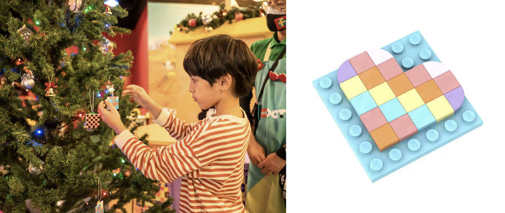 LifTe北欧の暮らし デンマーク発祥のレゴの世界を楽しめるレゴディスカバリーセンター東京と大阪で2025年11月14日(金)~12月25日(木)の期間限定で開催される「Build to Give クリスマスイベント」で体験できるレゴ®ブロックでハートのオーナメント