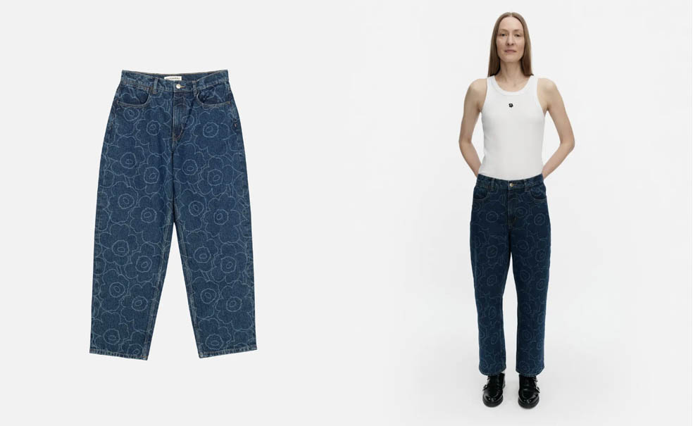 LifTe北欧の暮らし フィンランドのマリメッコから発売されたマリデニムの新作PiiRTto Unikko（ピィイルット ウニッコ）コレクション デニムパンツ