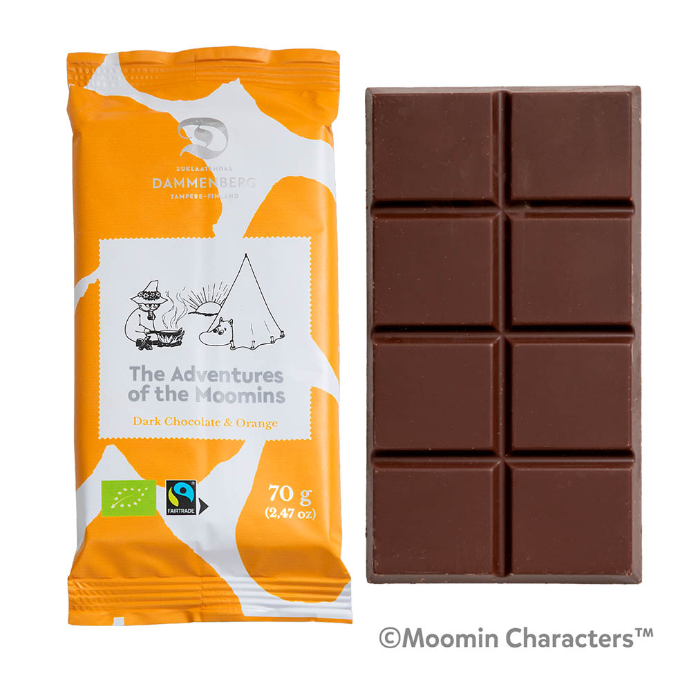 LifTe北欧の暮らし フィンランドの家族経営で作られるチョコレートブランド「DAMMENBERG(ダンメンベルグ)」から発売されるムーミンデザインのオーガニックチョコレート ムーミン 有機オレンジチョコレート カカオ56％ [70g]