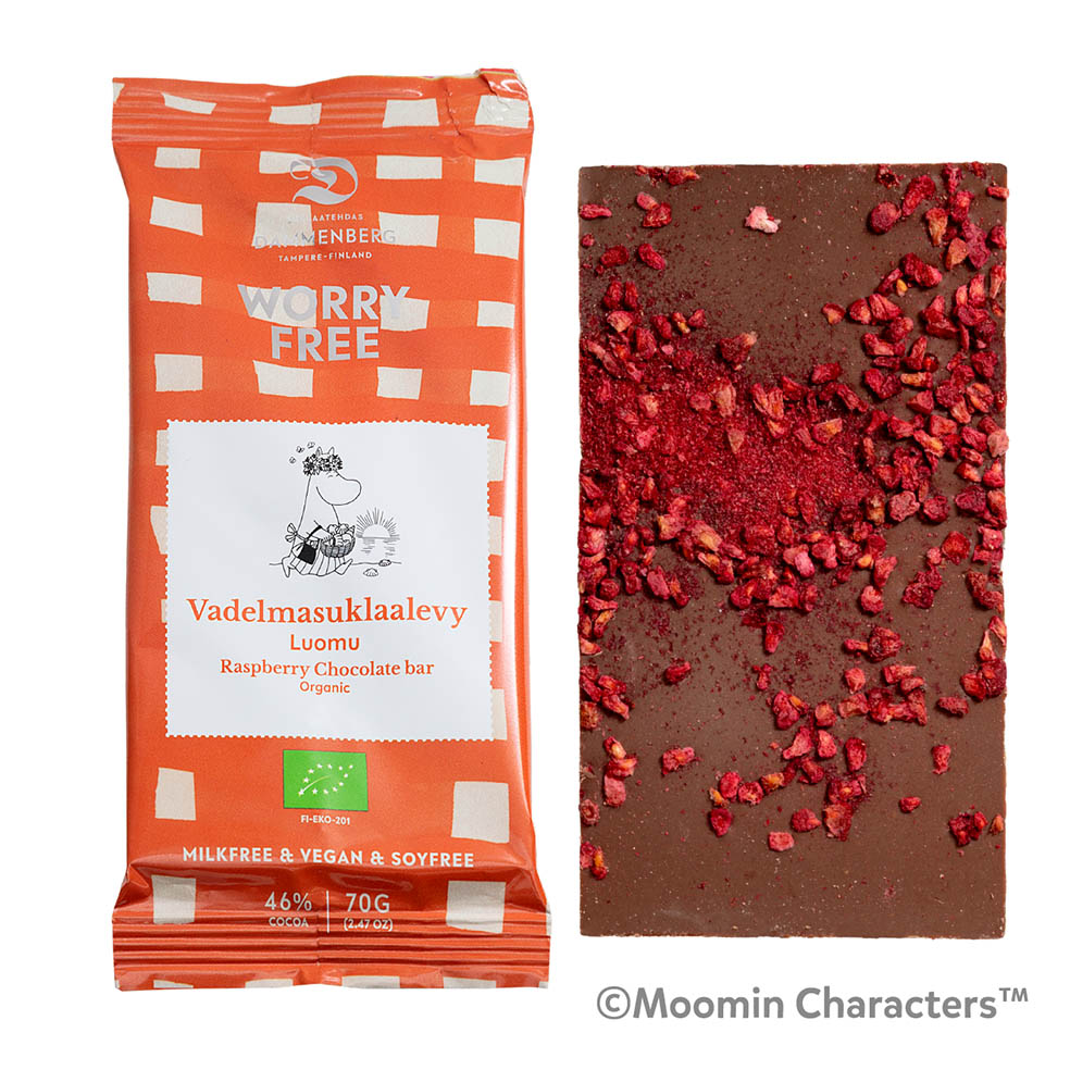 LifTe北欧の暮らし フィンランドの家族経営で作られるチョコレートブランド「DAMMENBERG(ダンメンベルグ)」から発売されるムーミンデザインのオーガニックチョコレート ムーミン 有機ラズベリーチョコレート カカオ46％ [70g]