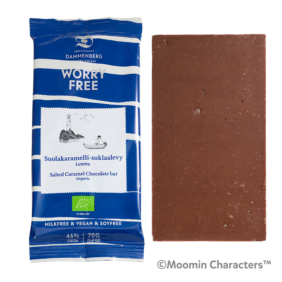 LifTe北欧の暮らし フィンランドの家族経営で作られるチョコレートブランド「DAMMENBERG(ダンメンベルグ)」から発売されるムーミンデザインのオーガニックチョコレート ムーミン 有機ソルトキャラメルチョコレート カカオ46％ [70g]