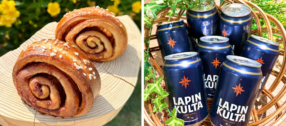 LifTe北欧の暮らし フィンランド 11月12日から札幌大丸で開催される「北欧展2025」で販売されるシナモンロールと缶ビールラピンクルタ