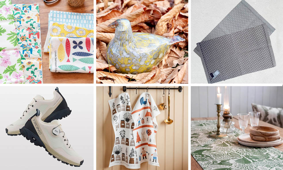 LifTe北欧の暮らし フィンランド スウェーデン デンマーク ノルウェー 11月12日から札幌大丸で開催される「北欧展2025」で販売される北欧アイテム ハーフカット生地 オイバトイッカのバード アルペグレンデンマークのラグ ヴィーキングのトレッキングシューズ アルメダールスのティータオル フローローのテーブルランナー