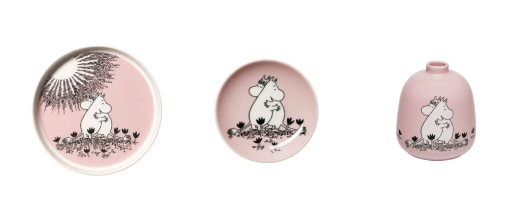 LifTe北欧の暮らし フィンランドのムーミンアラビア から2026年発売されるLOVE(ラブ)マグの30周年記念コレクション パイディッシュ ミニプレート ベース花瓶 スノークのおじょうさん トーベ・ヤンソン