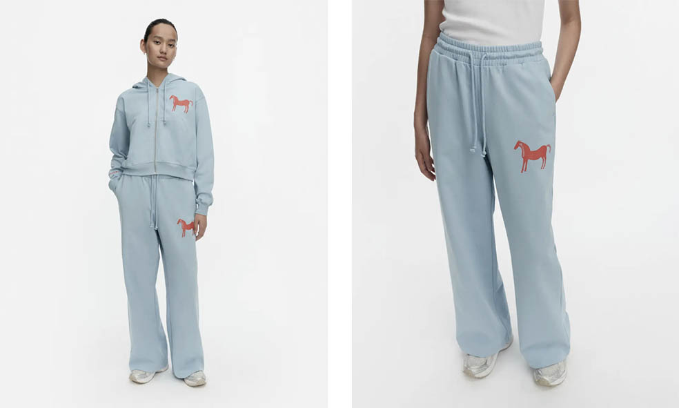 LifTe北欧の暮らし フィンランドのマリメッコ(marimekko)が2026年1月7日より販売開始する午年を記念したマイヤ・イソラがデザインした「Musta Tamma（黒い牝馬）」を使用した新コレクションの【Musta Tamma】 フーディーと【Musta Tamma】 パンツ