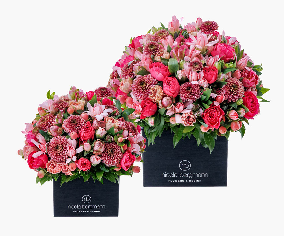 LifTe北欧の暮らし デンマーク出身のフラワーアーティスト ニコライ・バーグマンが手がけるスプリングコレクション2026のスプリング限定フレッシュフラワーキューブ「Pink Veil(ピンク ヴェール)」