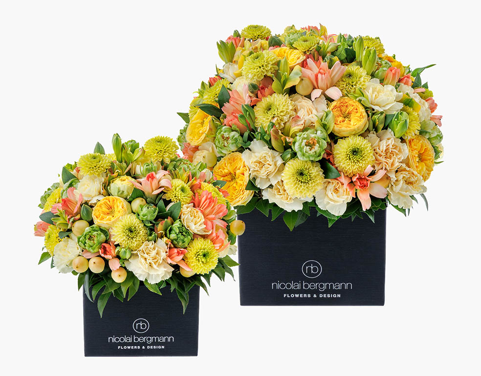 LifTe北欧の暮らし デンマーク出身のフラワーアーティスト ニコライ・バーグマンが手がけるスプリングコレクション2026のスプリング限定フレッシュフラワーキューブ「Soft Glow(ソフト グロウ)」