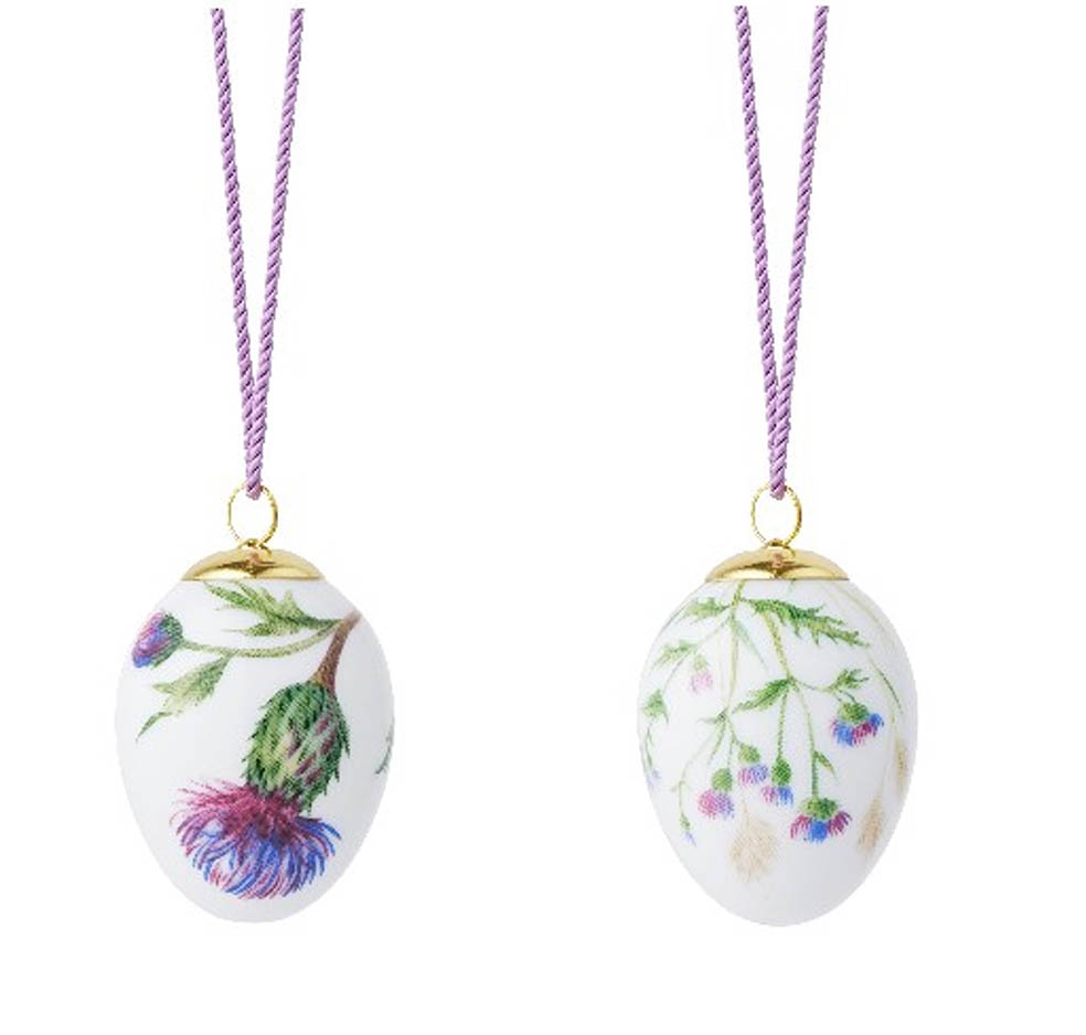 LifTe北欧の暮らし デンマークの陶磁器ブランド ロイヤルコペンハーゲンが2026年1月に発売開始した「スプリング コレクション 2026」の【イースターエッグ】 シスル ラージフラワー【イースターエッグ】 シスル スモールフラワー