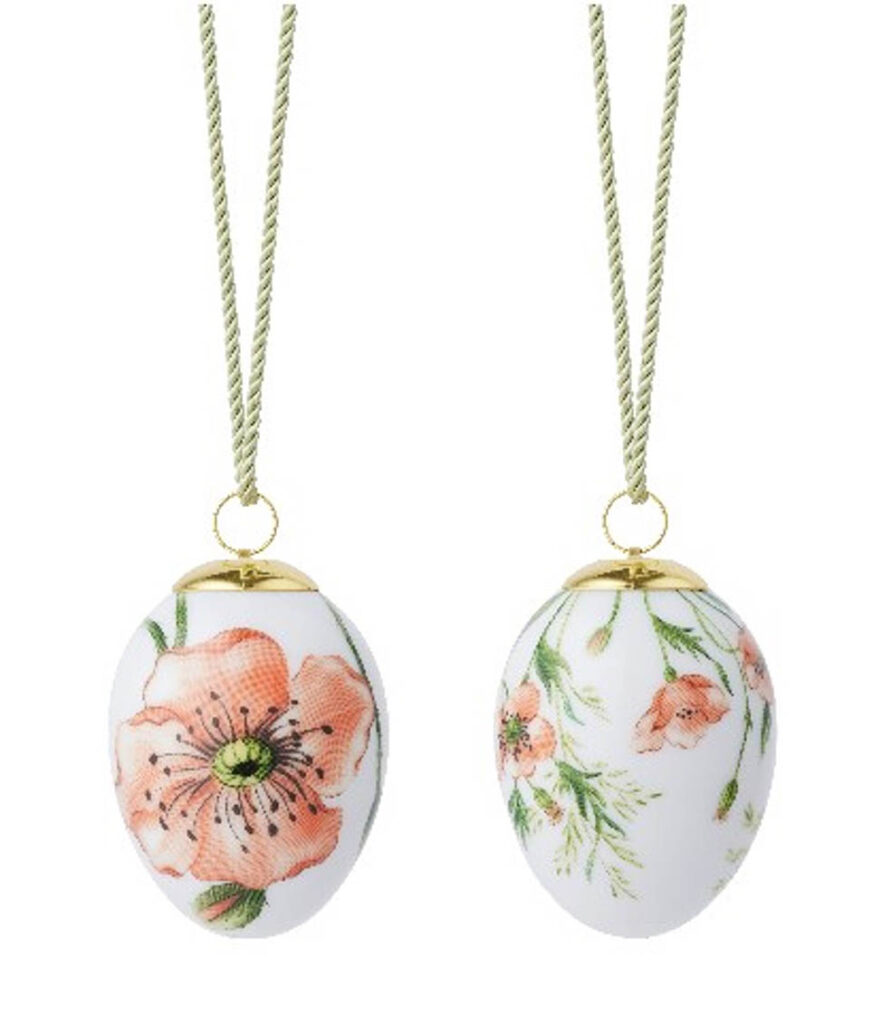 LifTe北欧の暮らし デンマークの陶磁器ブランド ロイヤルコペンハーゲンが2026年1月に発売開始した「スプリング コレクション 2026」の【イースターエッグ】ポピー 2柄セット