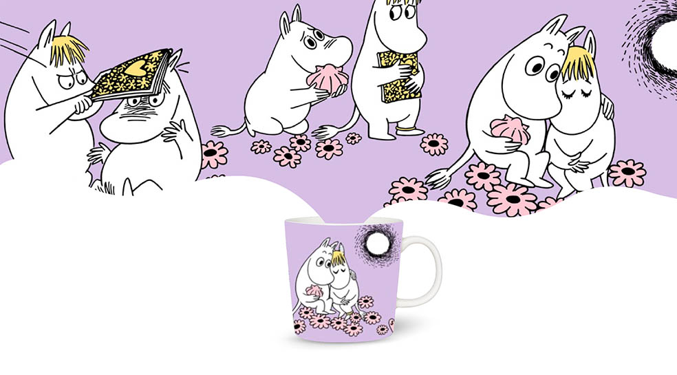 LifTe北欧の暮らし フィンランドのムーミンアラビアから2月18日(水)に同時発売される「Sweethearts（スイートハーツ）」のビジュアルにはムーミンとスノークのおじょうさんがデザイン