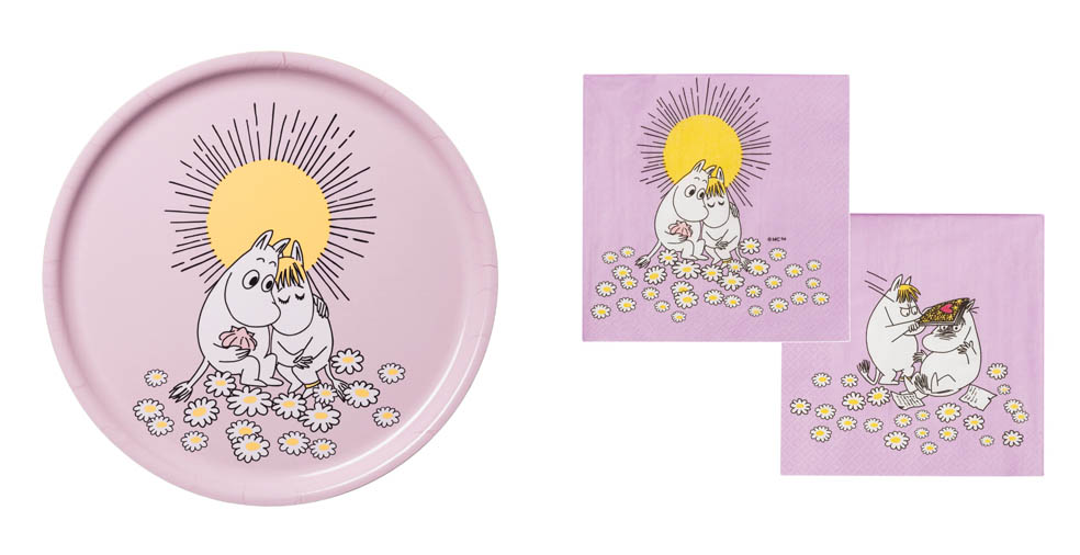 LifTe北欧の暮らし フィンランドのムーミンアラビアから2月18日(水)に発売されるムーミンとスノークのおじょうさんがデザインされた「Sweethearts（スイートハーツ）」の木製トレイと紙ナプキン