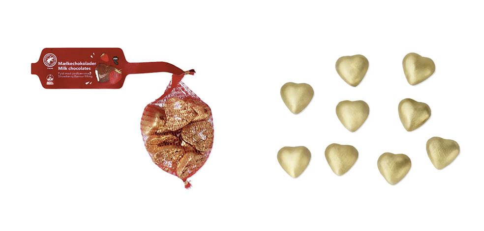 LifTe北欧の暮らし デンマーク発祥のライフスタイル雑貨店「フライングタイガー コペンハーゲン」が発売する2026年バレンタインアイテムのハートチョコレート(ストロベリーフィリング入)