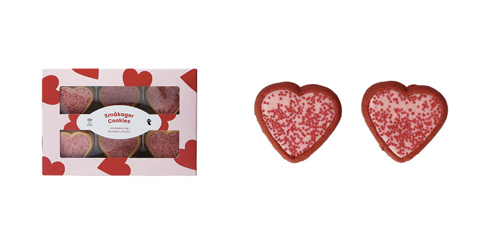 LifTe北欧の暮らし デンマーク発祥のライフスタイル雑貨店「フライングタイガー コペンハーゲン」が発売する2026年バレンタインアイテムのハートクッキー(ストロベリー)