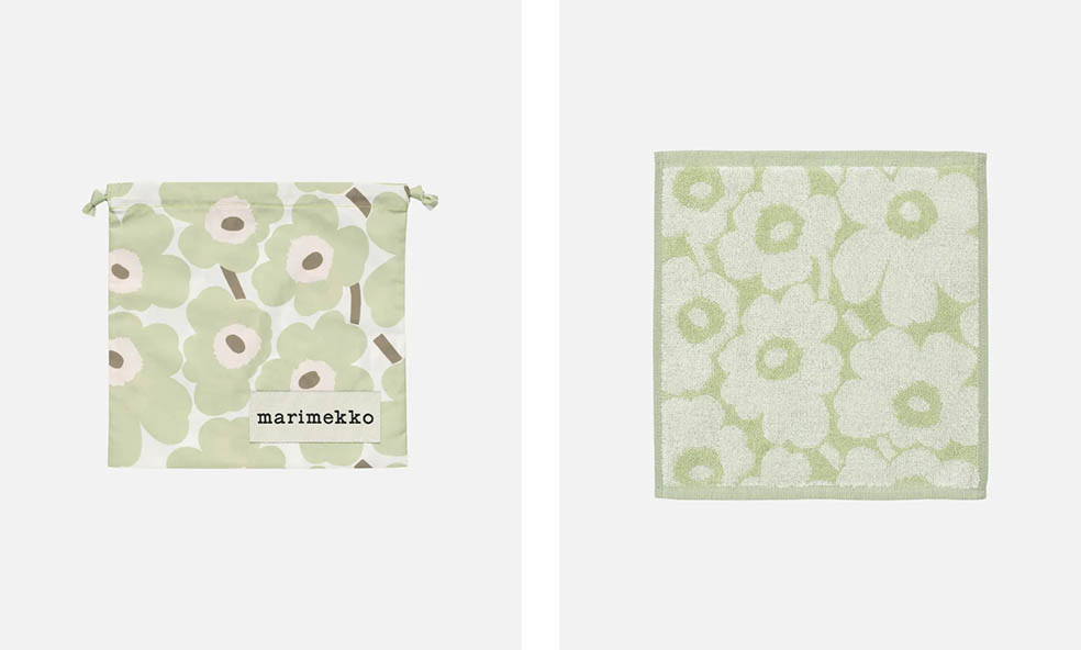 LifTe北欧の暮らし フィンランドのマリメッコが1月16日より先行予約をスタートするウニッコ柄の新作ホームコレクションのポーチとミニタオル