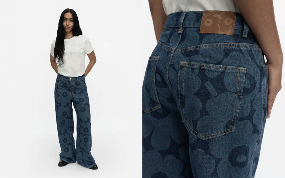 LifTe北欧の暮らし フィンランドのmarimekko(マリメッコ)が1月30日に一般発売するマリデニム(Marimekko Maridenim)の新コレクション「プレスプリング 2026コレクション」【Unikko】 Wide デニムパンツ