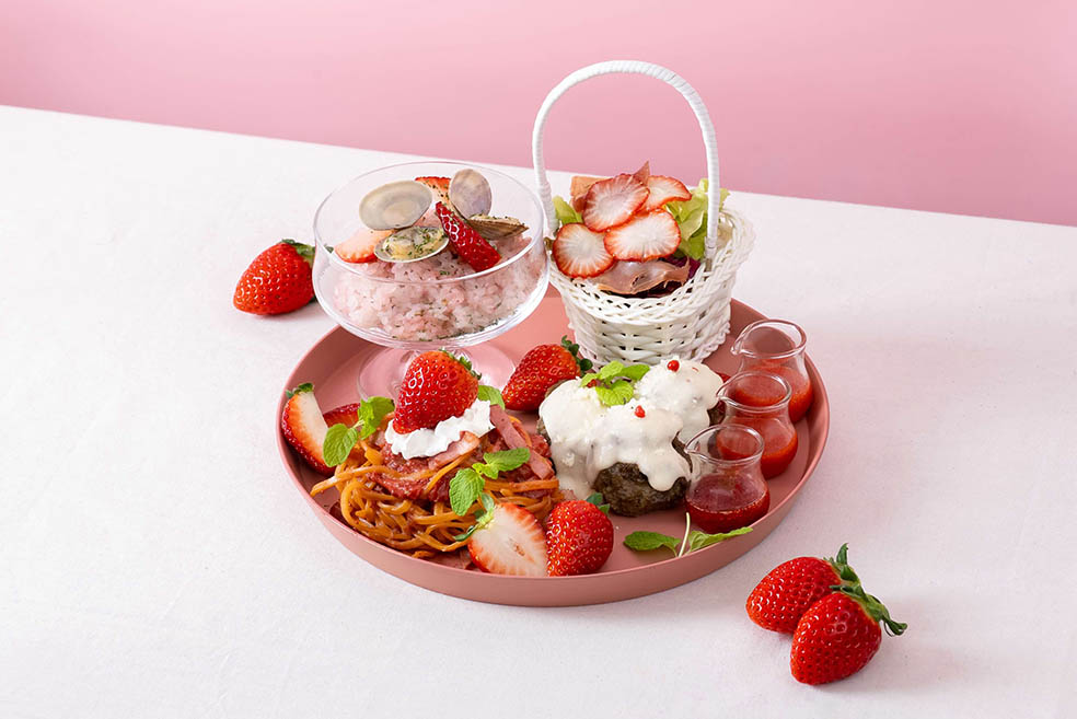 LifTe北欧の暮らし フィンランド式のサウナを楽しめる埼玉県大宮のおふろcafe utataneで1月15日(いいいちごの日)から開催される埼玉県産ブランド苺「あまりん」を使用したあまりんづくしのいちご洋食ワンプレート