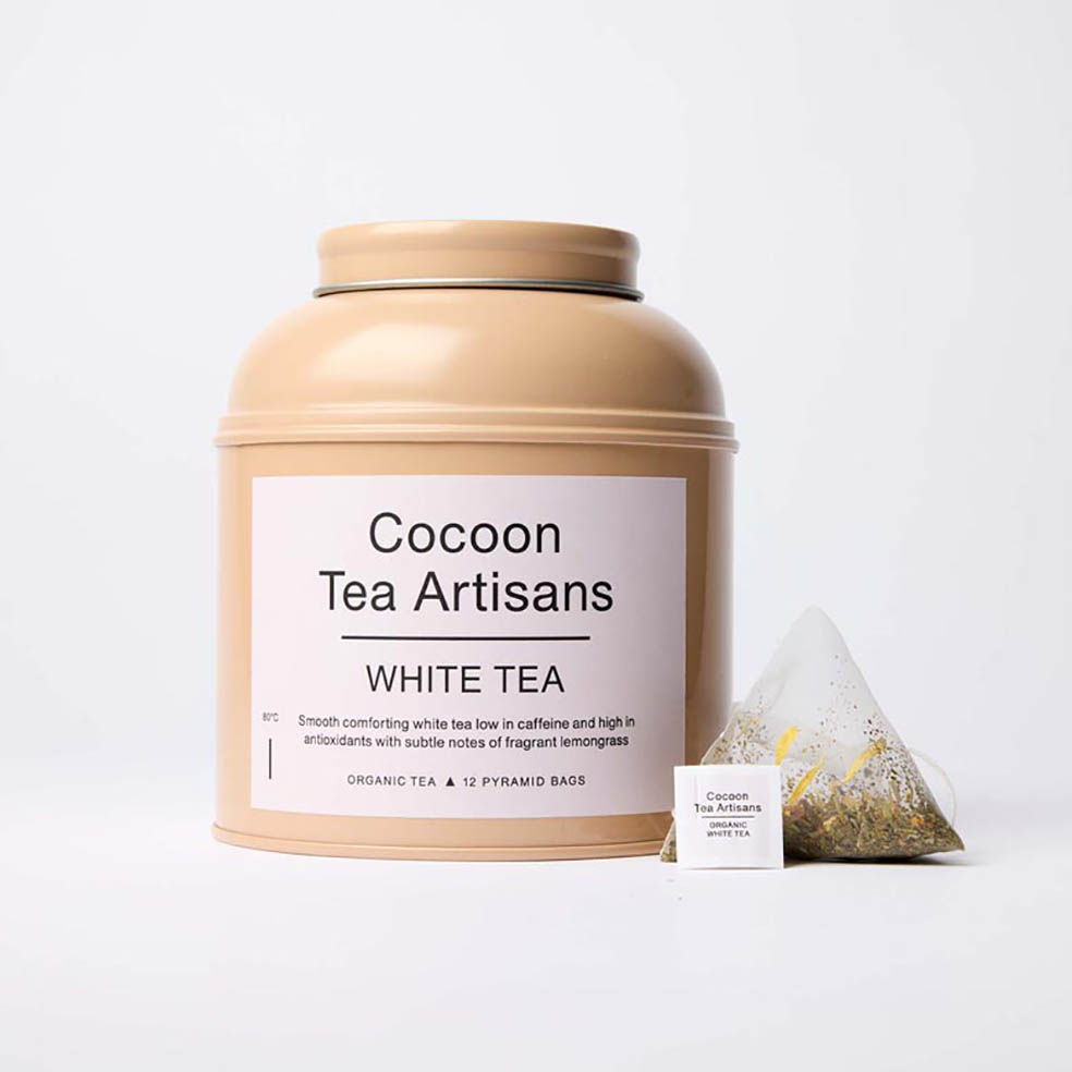 LifTe北欧の暮らし DEAN & DELUCA(ディーン&デルーカ)で販売が開始されたデンマークのティーブランド「Cocoon Tea Artisans(コクーン・ティー・アーティザンズ)」のアイテム ホワイトティー 12袋入り