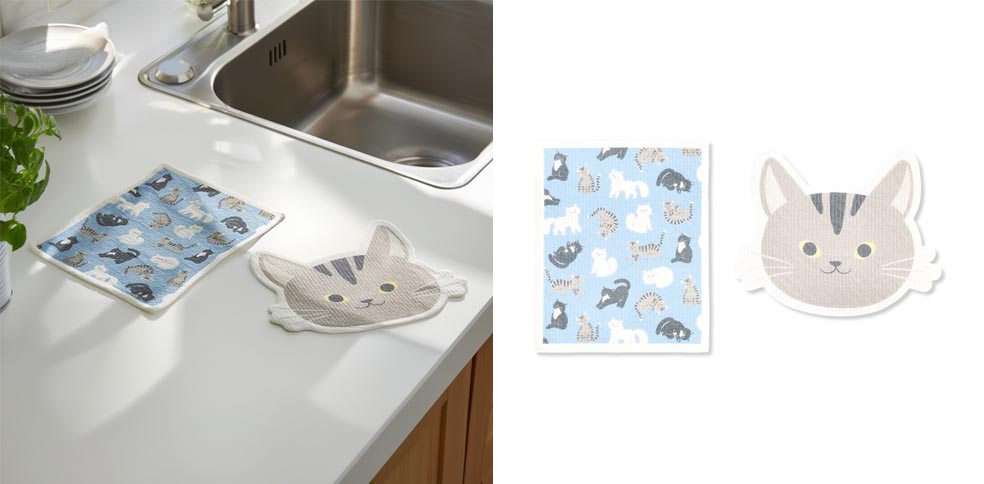 LifTe北欧の暮らし デンマーク発祥のライフスタイル雑貨「フライングタイガー コペンハーゲン」が発売する猫モチーフのキッチンクロス(2枚)