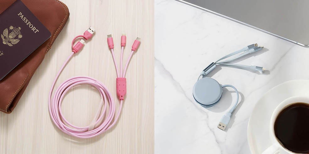 LifTe北欧の暮らし デンマーク発祥のライフスタイル雑貨店「フライングタイガーコペンハーゲン(Flying Tiger Copenhagen)」が発売している春のトラベルアイテム マルチ充電ケーブル 1m