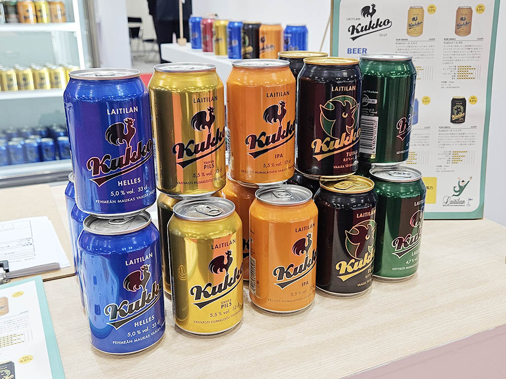 LifTe北欧の暮らし東京ビッグサイトで開催されたFOODEX2026のフィンランドブースが出店していたさまざまなクラフトビールを醸造しているLaitilan WirvoitusjuomatehdasのブランドKukko(クッコ)
