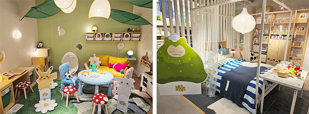 LifTe北欧の暮らし 任天堂から発売されて人気のポケモンゲーム最新作「ぽこ あ ポケモン(ぽこポケ)」のメインビジュアルがスウェーデン発祥のイケアがコラボ IKEA各店舗で設置されるピカチュウとカビゴンのルームセット