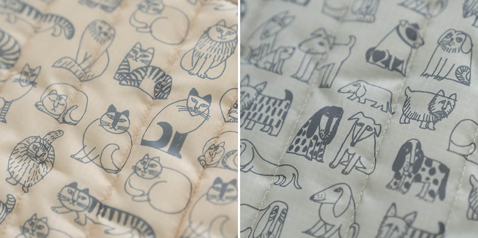 LifTe北欧の暮らし スウェーデンを代表する陶芸家 リサ・ラーソンがデザインした「スケッチねこたち」と「スケッチいぬたち」をあしらった、新作「キルティングバッグシリーズ」