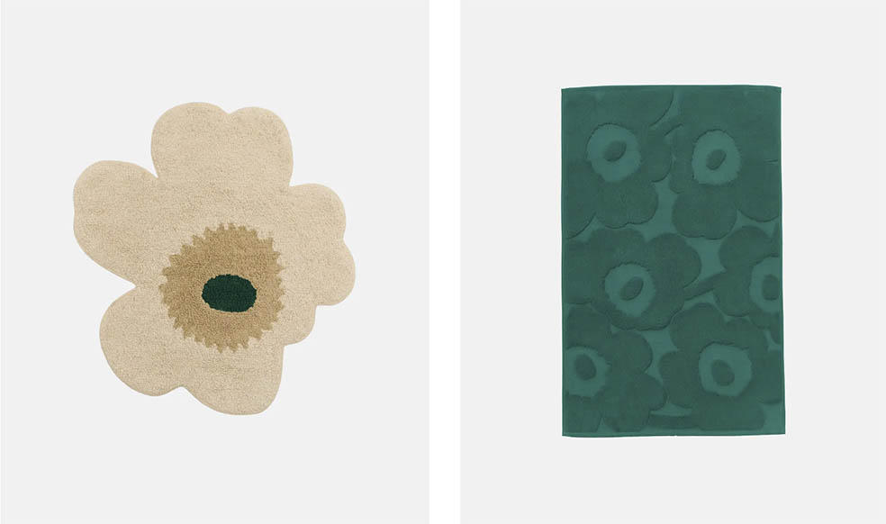 LifTe北欧の暮らし フィンランドのマリメッコ(marimekko)が発売する新コレクションUnikko 73×74cm マットとUnikko 50×80㎝ バスマット
