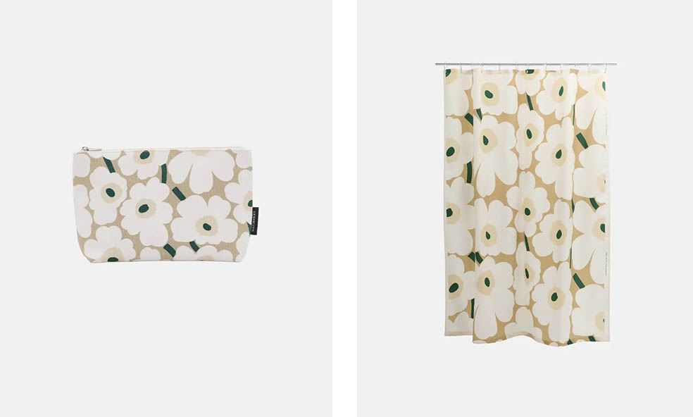 LifTe北欧の暮らし フィンランドのマリメッコ(marimekko)が発売する新コレクション Mini Unikko コスメポーチと【オンライン限定】 Unikko 180×200cm シャワーカーテン