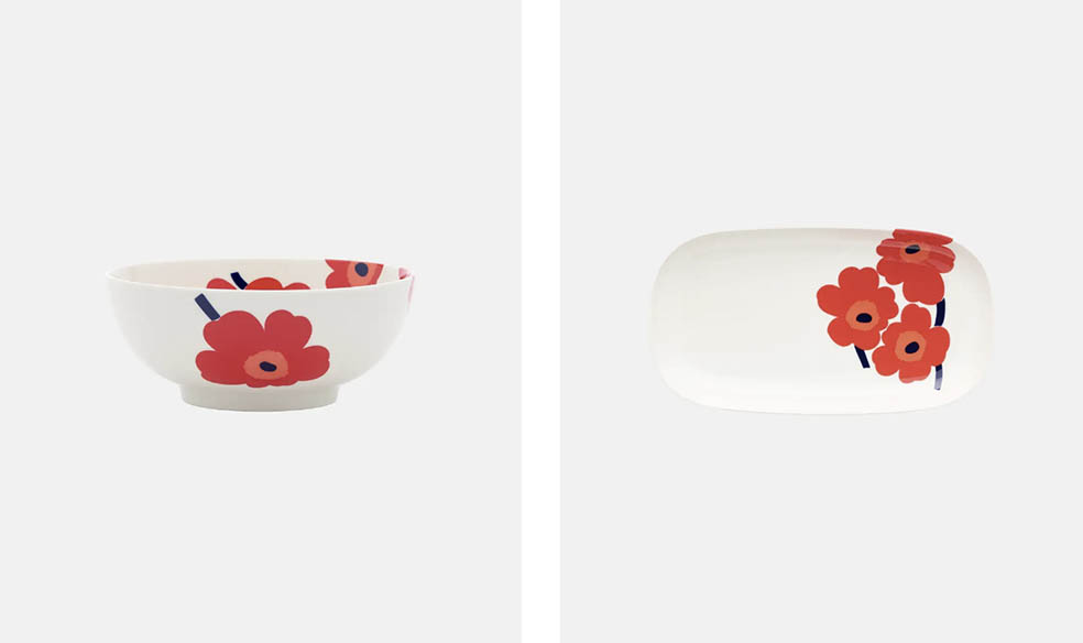 LifTe北欧の暮らし フィンランドのmarimekko(マリメッコ)が7月29日から松屋銀座で開催するポップアップ「Marimekko Wa Living in Ginza」で販売するUnikko 1.5l ボウル プレート 盛りつけ皿