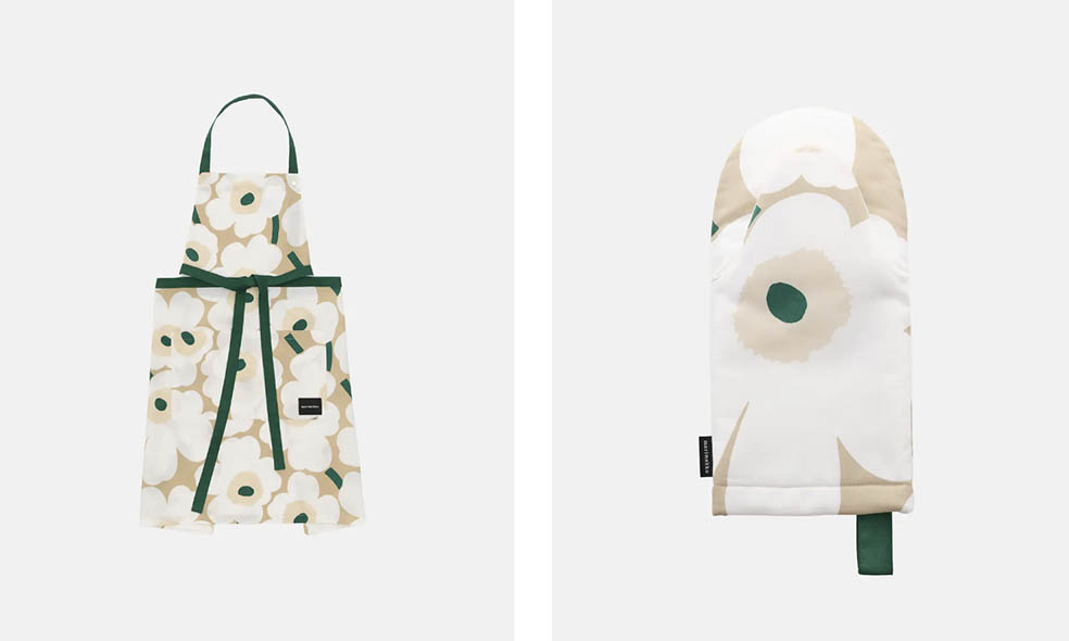 LifTe北欧の暮らし フィンランドのmarimekko(マリメッコ)が7月29日から松屋銀座で開催するポップアップ「Marimekko Wa Living in Ginza」で販売するUnikko エプロン とミトン ウニッコ