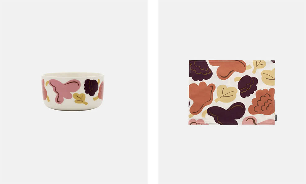 LifTe北欧の暮らし フィンランドのマリメッコ(marimekko)の新作ホームコレクション Erja Hirvi(エルヤ・ヒルヴィ)がデザインしたクカスタ クッカーン(Kukasta kukkaan) ボウル プレイスマット